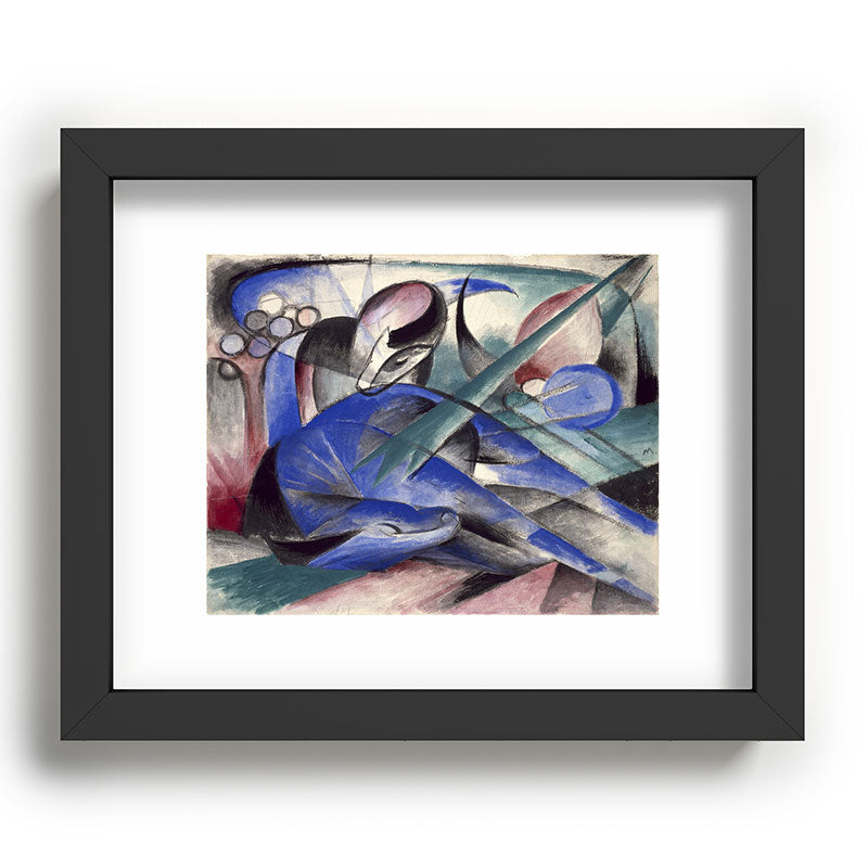 "The Dreaming Horses" by Franz Marc, 1913 Framed Art Print