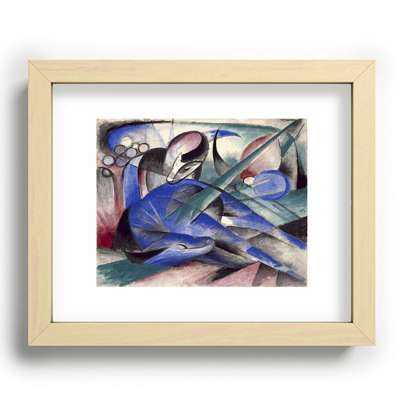 "The Dreaming Horses" by Franz Marc, 1913 Framed Art Print