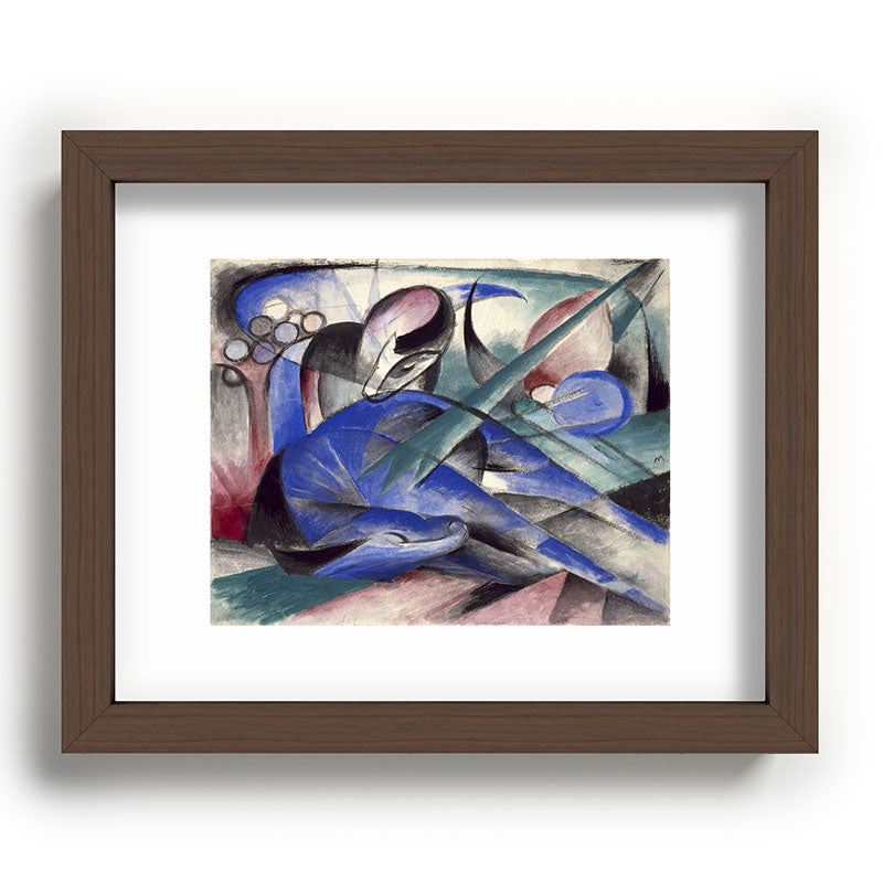 "The Dreaming Horses" by Franz Marc, 1913 Framed Art Print
