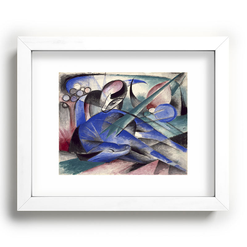 "The Dreaming Horses" by Franz Marc, 1913 Framed Art Print