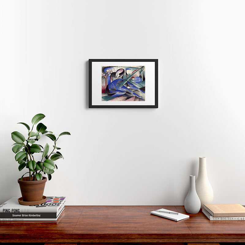 "The Dreaming Horses" by Franz Marc, 1913 Framed Art Print