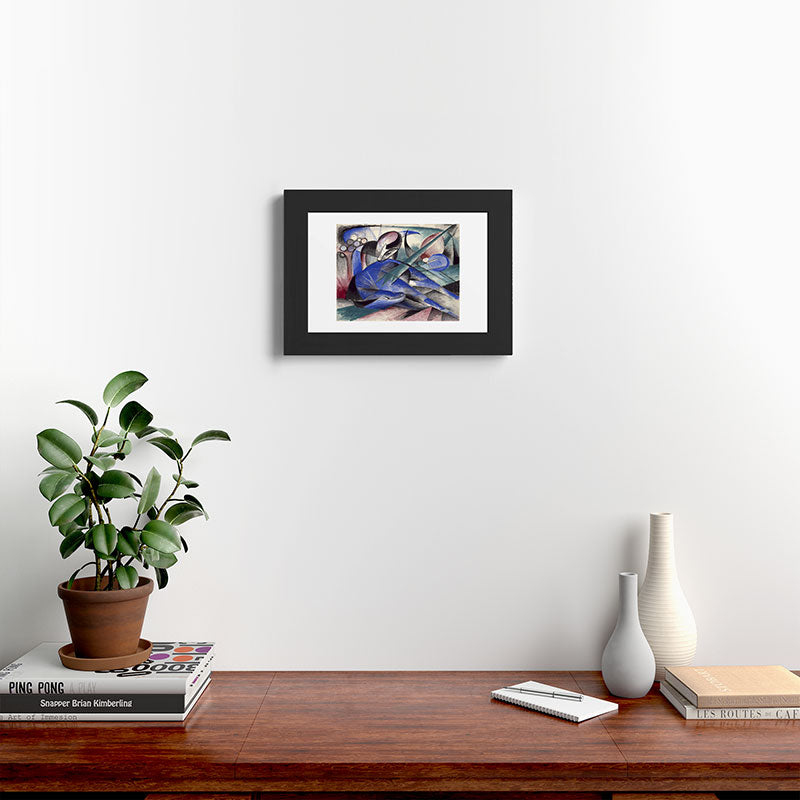 "The Dreaming Horses" by Franz Marc, 1913 Framed Art Print