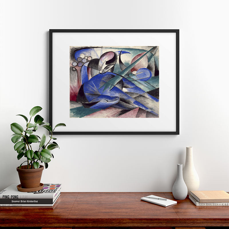 "The Dreaming Horses" by Franz Marc, 1913 Framed Art Print