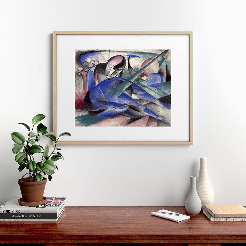 "The Dreaming Horses" by Franz Marc, 1913 Framed Art Print