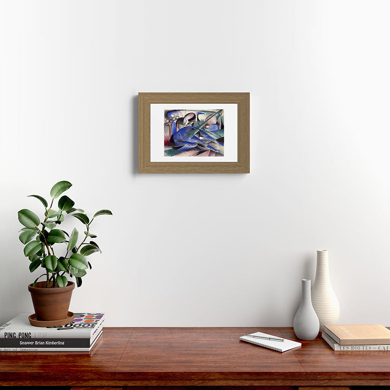 "The Dreaming Horses" by Franz Marc, 1913 Framed Art Print