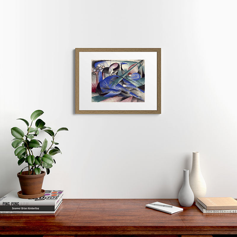 "The Dreaming Horses" by Franz Marc, 1913 Framed Art Print