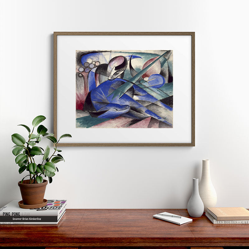 "The Dreaming Horses" by Franz Marc, 1913 Framed Art Print