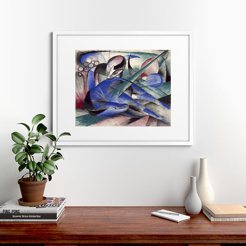 "The Dreaming Horses" by Franz Marc, 1913 Framed Art Print
