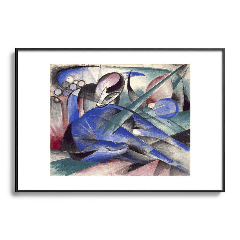"The Dreaming Horses" by Franz Marc, 1913 Framed Art Print
