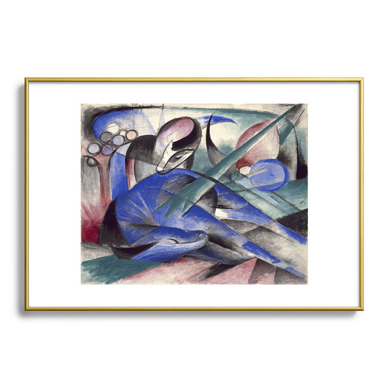 "The Dreaming Horses" by Franz Marc, 1913 Framed Art Print