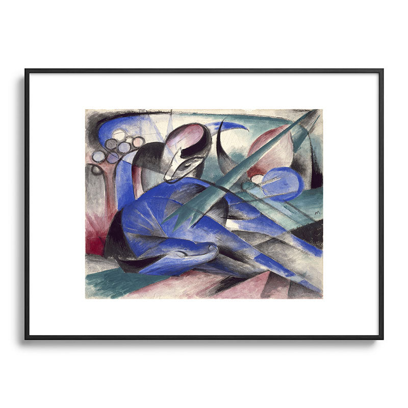 "The Dreaming Horses" by Franz Marc, 1913 Framed Art Print