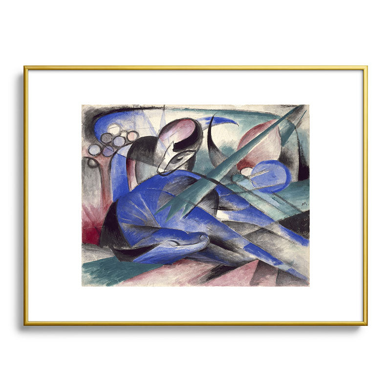 "The Dreaming Horses" by Franz Marc, 1913 Framed Art Print