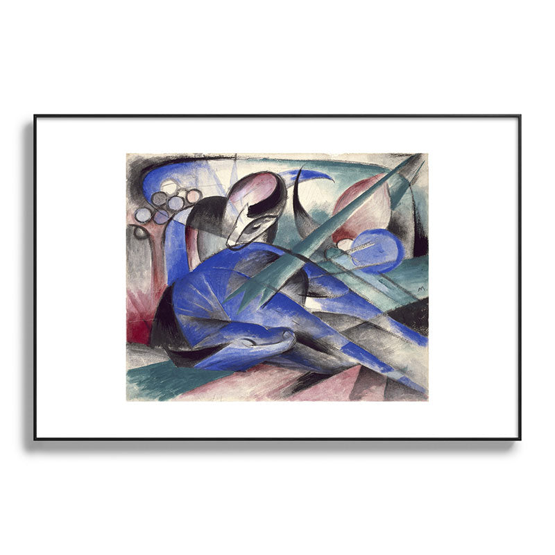 "The Dreaming Horses" by Franz Marc, 1913 Framed Art Print