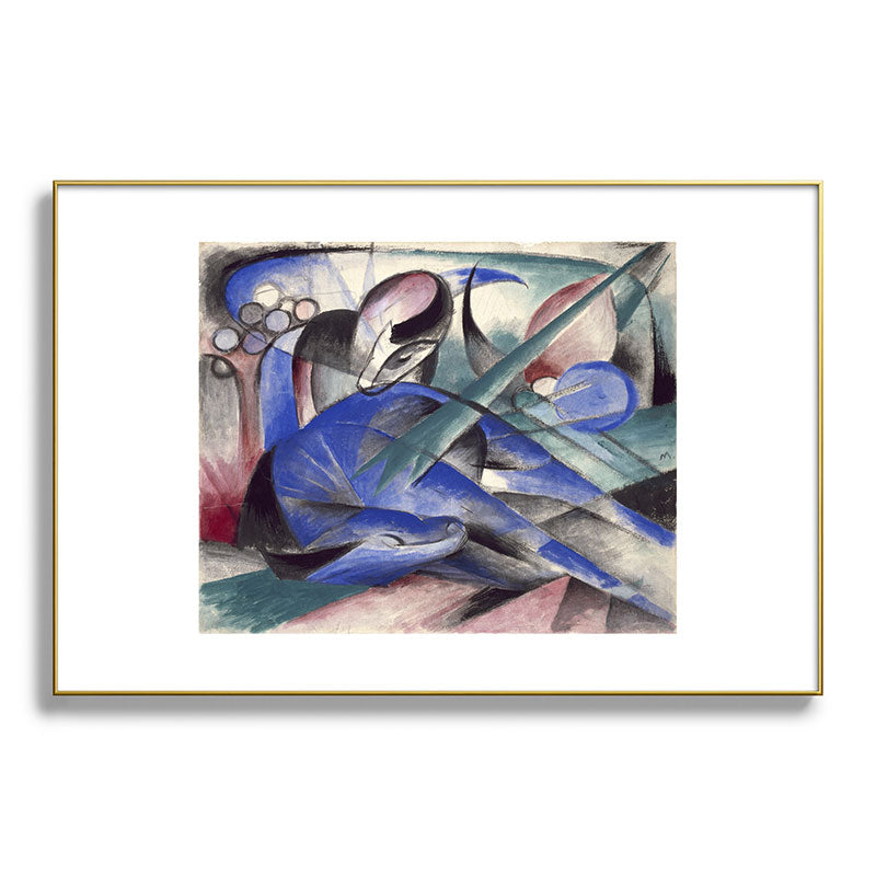 "The Dreaming Horses" by Franz Marc, 1913 Framed Art Print
