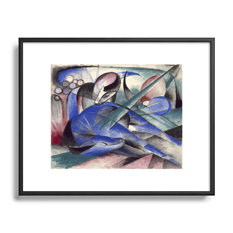 "The Dreaming Horses" by Franz Marc, 1913 Framed Art Print