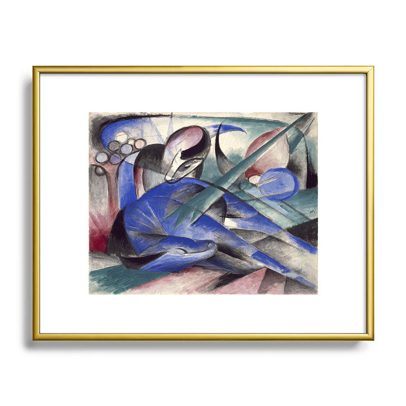 "The Dreaming Horses" by Franz Marc, 1913 Framed Art Print