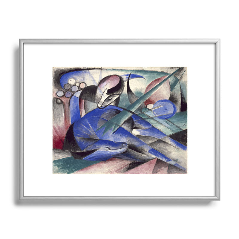 "The Dreaming Horses" by Franz Marc, 1913 Framed Art Print
