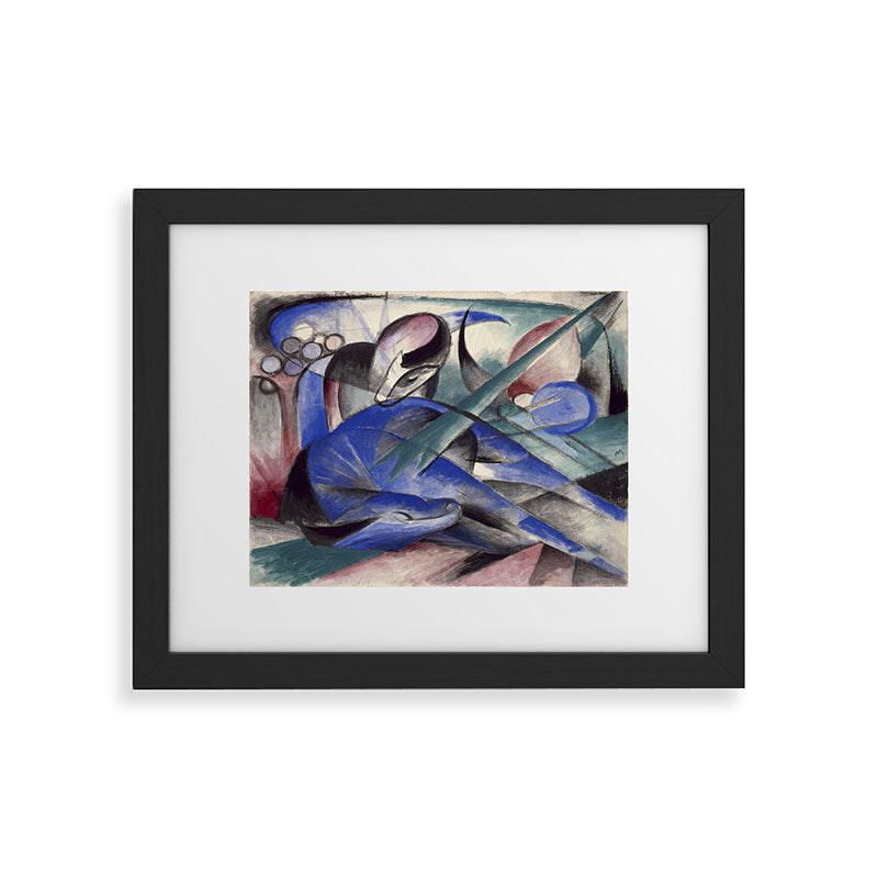 "The Dreaming Horses" by Franz Marc, 1913 Framed Art Print