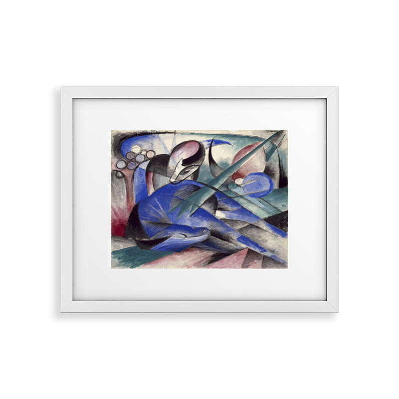 "The Dreaming Horses" by Franz Marc, 1913 Framed Art Print
