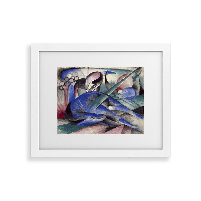"The Dreaming Horses" by Franz Marc, 1913 Framed Art Print