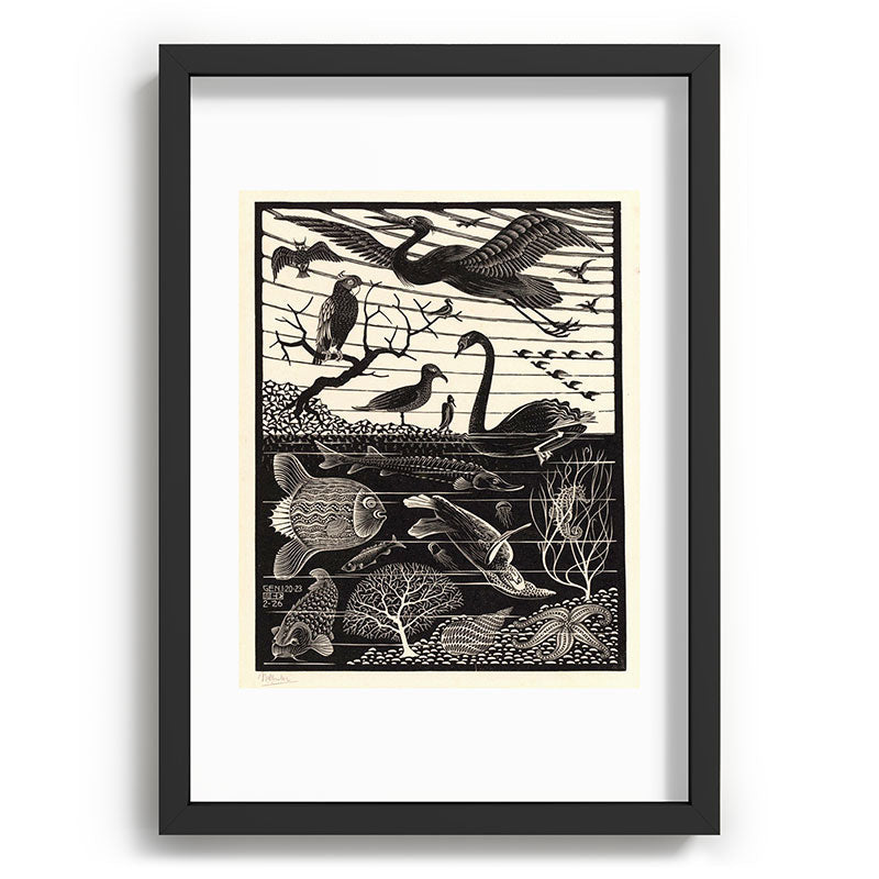 "The Fifth Day of Creation" by M.C. Escher Framed Art Print