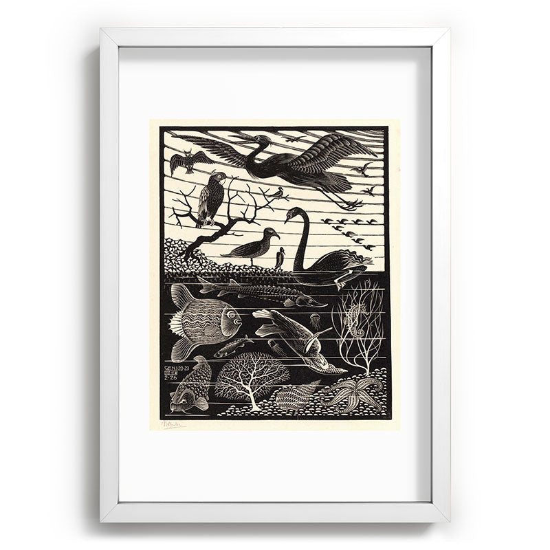 "The Fifth Day of Creation" by M.C. Escher Framed Art Print