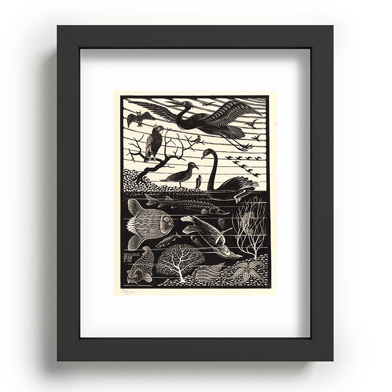 "The Fifth Day of Creation" by M.C. Escher Framed Art Print