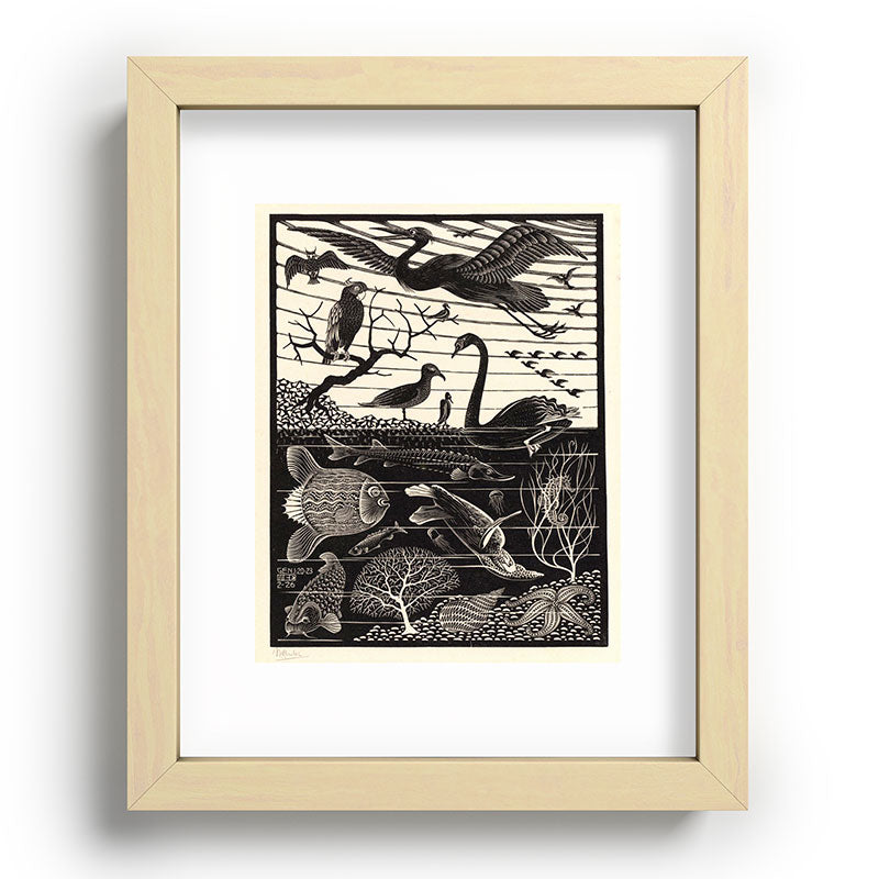"The Fifth Day of Creation" by M.C. Escher Framed Art Print