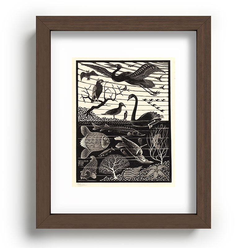 "The Fifth Day of Creation" by M.C. Escher Framed Art Print