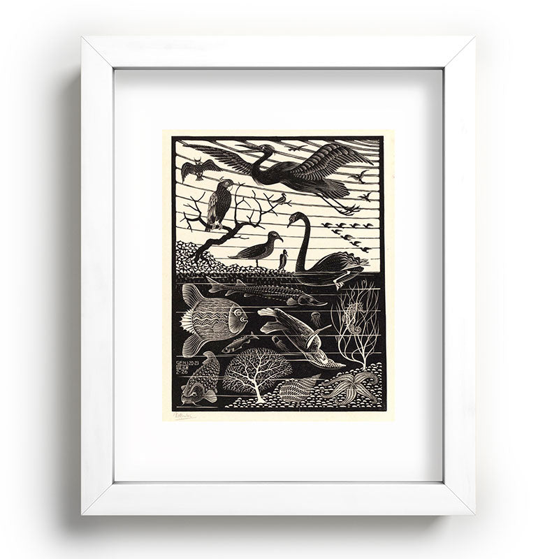 "The Fifth Day of Creation" by M.C. Escher Framed Art Print