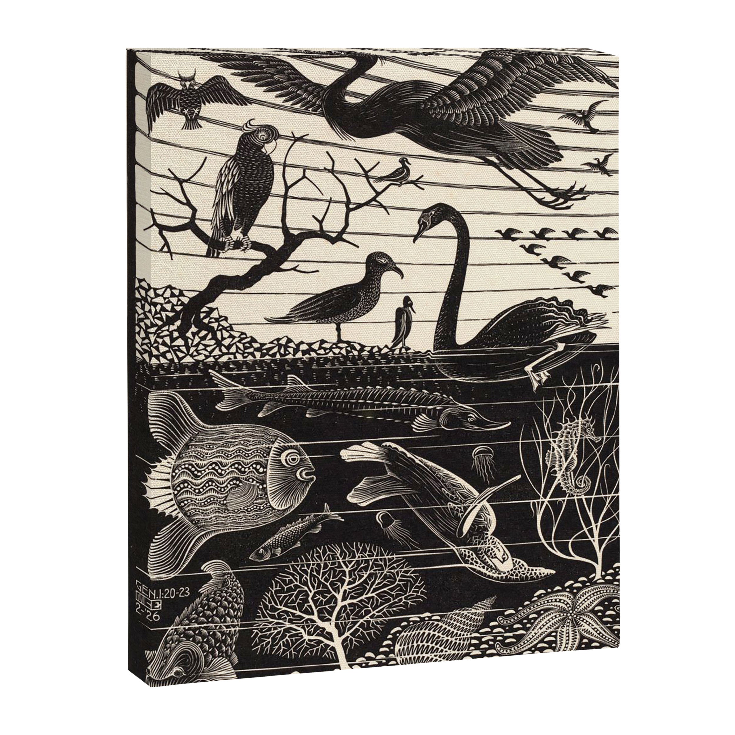 "The Fifth Day of Creation" by M.C. Escher Canvas Print