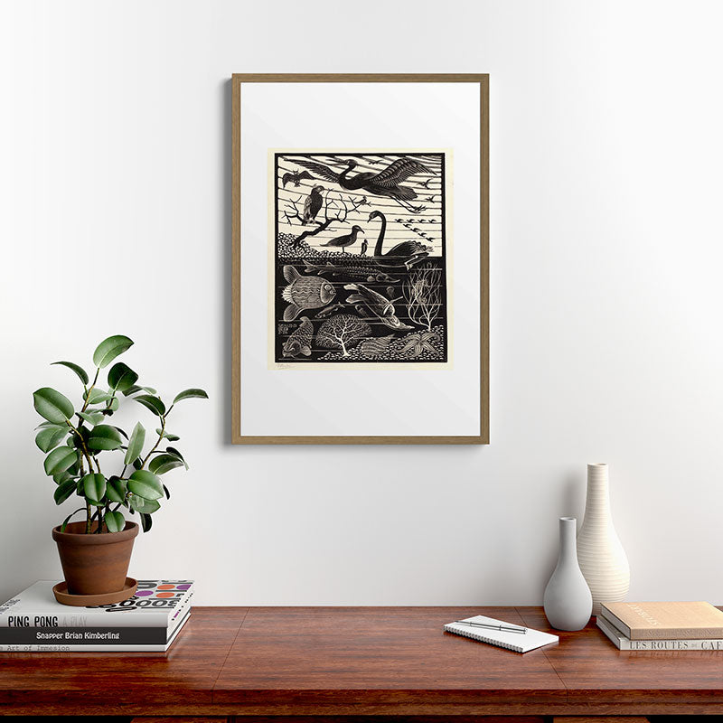 "The Fifth Day of Creation" by M.C. Escher Framed Art Print