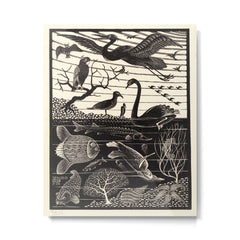 "The Fifth Day of Creation" by M.C. Escher Metal Print