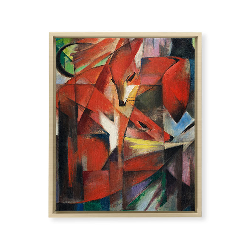 "The Foxes" by Franz Marc, 1913 Framed Canvas Print