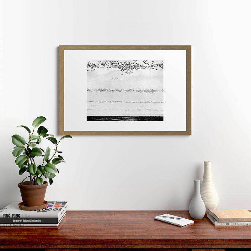 "The Later Flights of the Passenger Pigeon" by Frank Bond, 1920 (benefitting The Nature Conservancy) Framed Art Print