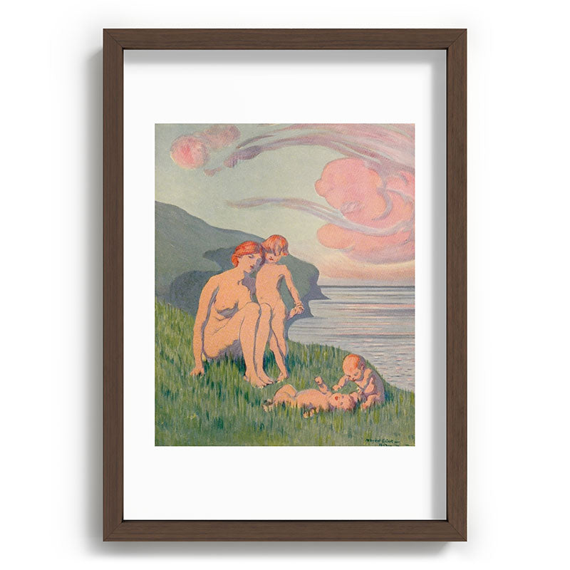 "The merriment of the two babes that crawl over the grass in the sun" Framed Art Print