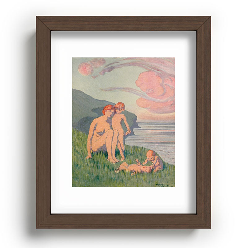 "The merriment of the two babes that crawl over the grass in the sun" Framed Art Print