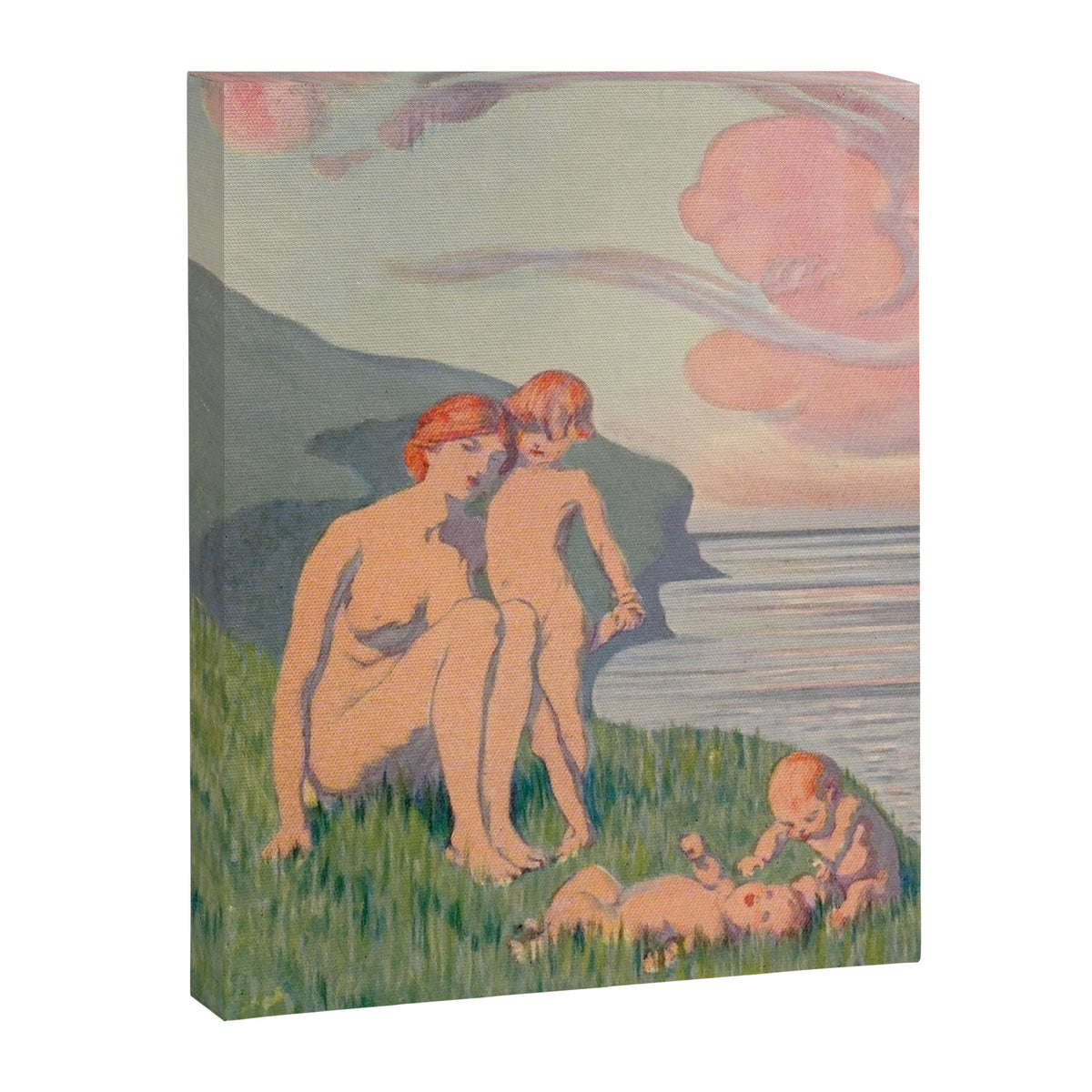 "The merriment of the two babes that crawl over the grass in the sun" Canvas Print