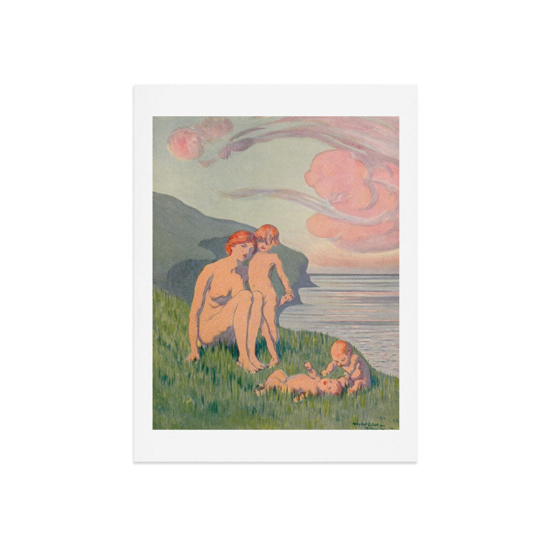 "The merriment of the two babes that crawl over the grass in the sun" Art Print