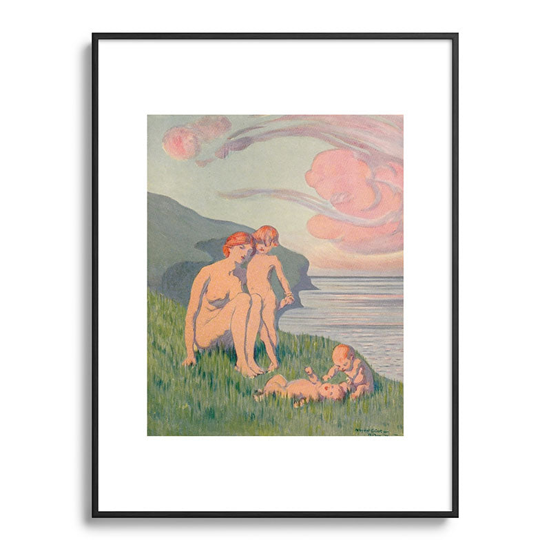 "The merriment of the two babes that crawl over the grass in the sun" Framed Art Print
