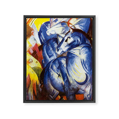 "The Tower of Blue Horses" by Franz Marc, 1913 Framed Canvas Print