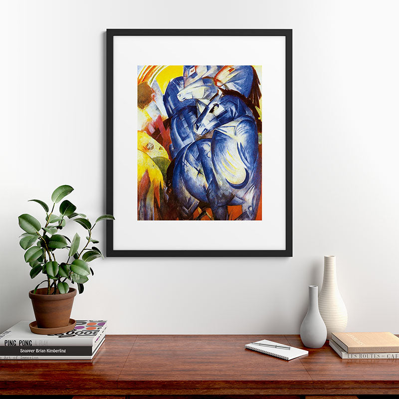 "The Tower of Blue Horses" by Franz Marc, 1913 Framed Art Print