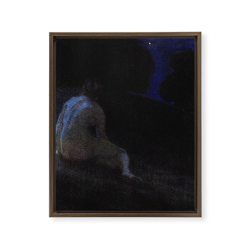"Thoughts, silent thoughts, of Time and Space and Death" (Margaret C. Cook, Leaves of Grass, 1913) Framed Canvas Print