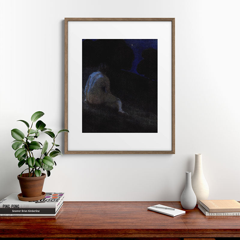"Thoughts, silent thoughts, of Time and Space and Death" (Margaret C. Cook, Leaves of Grass, 1913) Framed Art Print
