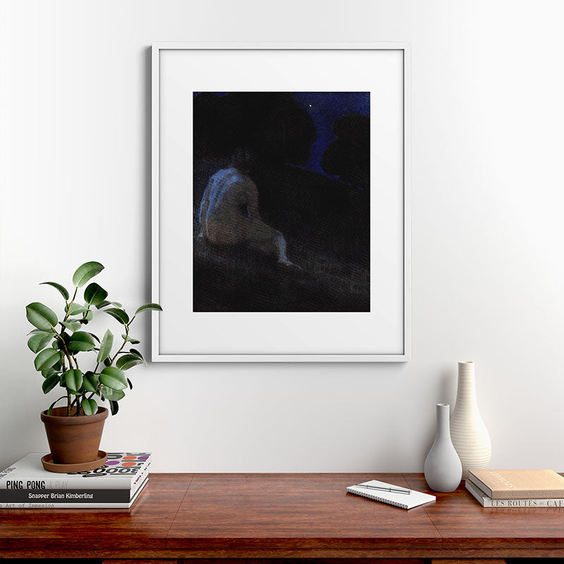 "Thoughts, silent thoughts, of Time and Space and Death" (Margaret C. Cook, Leaves of Grass, 1913) Framed Art Print