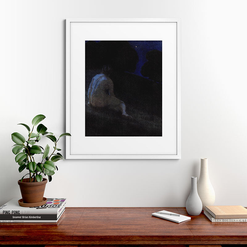 "Thoughts, silent thoughts, of Time and Space and Death" (Margaret C. Cook, Leaves of Grass, 1913) Framed Art Print
