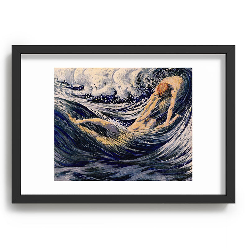 "Two fishes swimming in the sea not more lawless than we" (Margaret C. Cook, Leaves of Grass, 1913) Framed Art Print