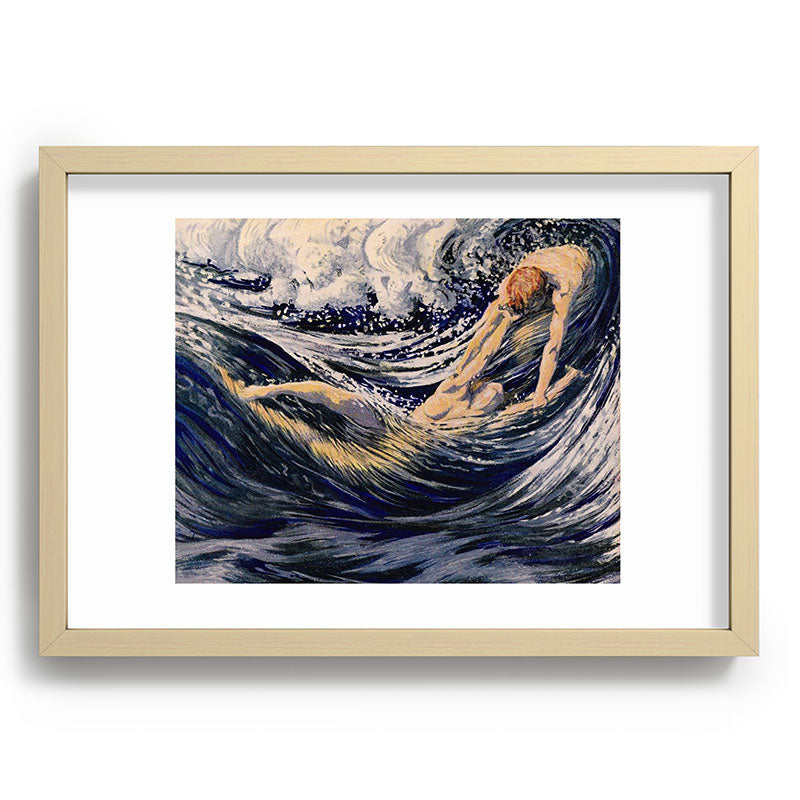 "Two fishes swimming in the sea not more lawless than we" (Margaret C. Cook, Leaves of Grass, 1913) Framed Art Print