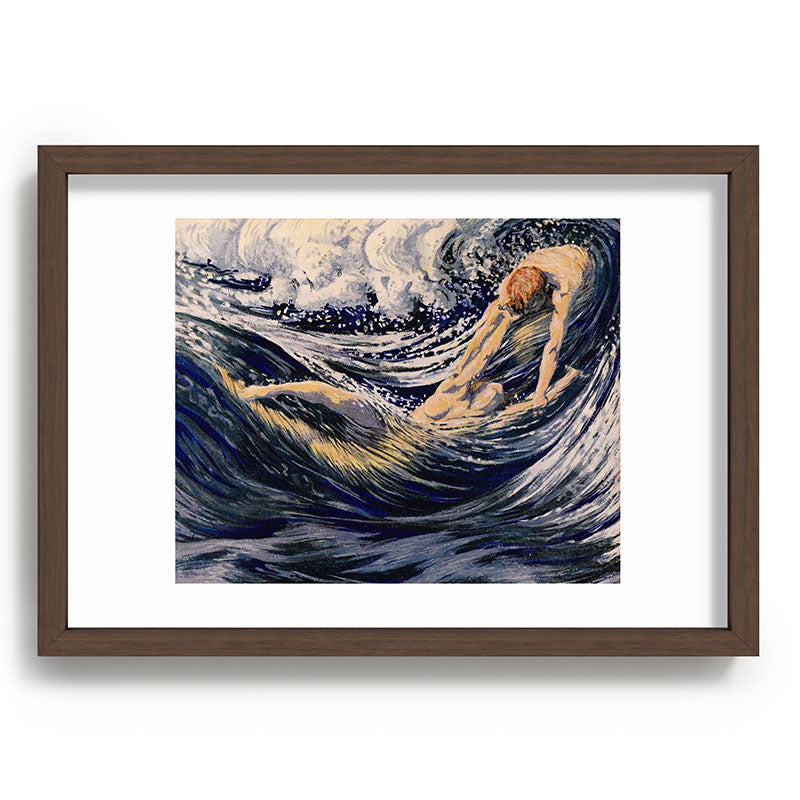 "Two fishes swimming in the sea not more lawless than we" (Margaret C. Cook, Leaves of Grass, 1913) Framed Art Print