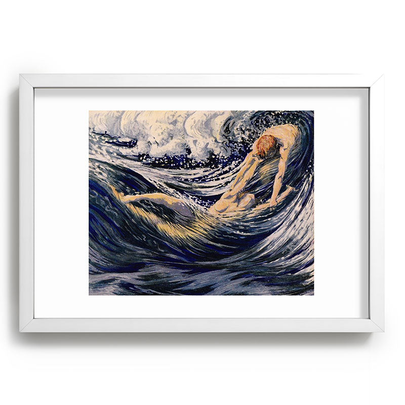 "Two fishes swimming in the sea not more lawless than we" (Margaret C. Cook, Leaves of Grass, 1913) Framed Art Print